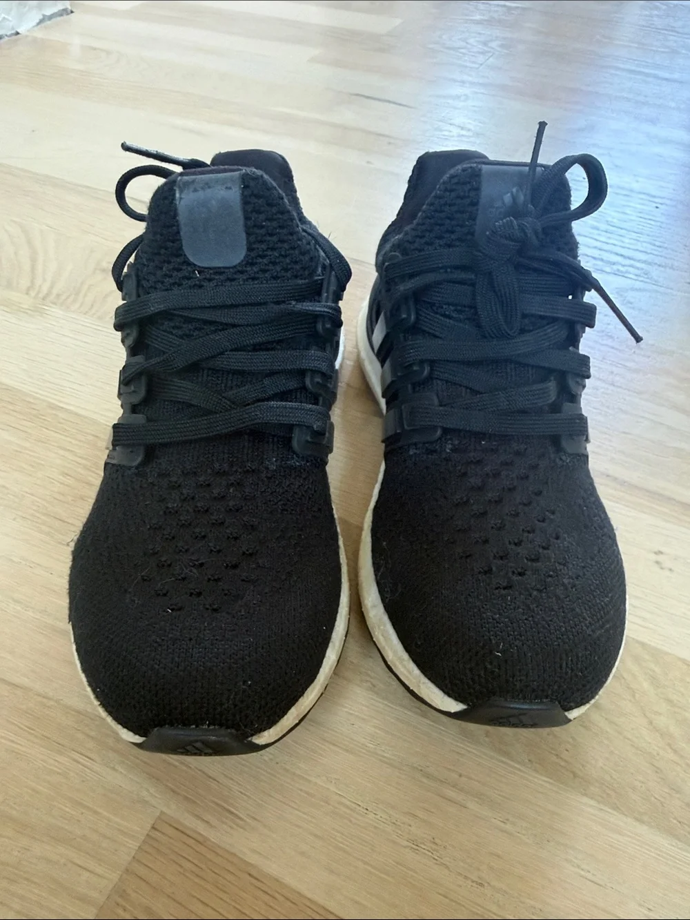 adidas Black Knit Running Shoes with White Midsole